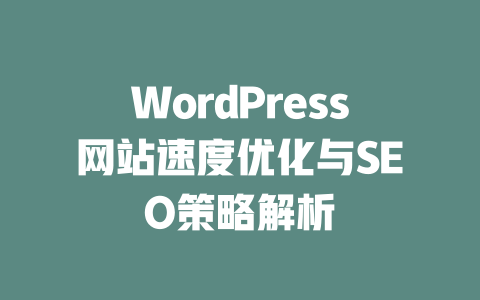 WordPress网站速度优化与SEO策略解析-51jz