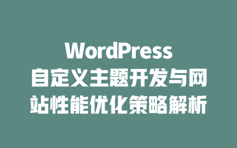 WordPress自定义主题开发与网站性能优化策略解析-51jz